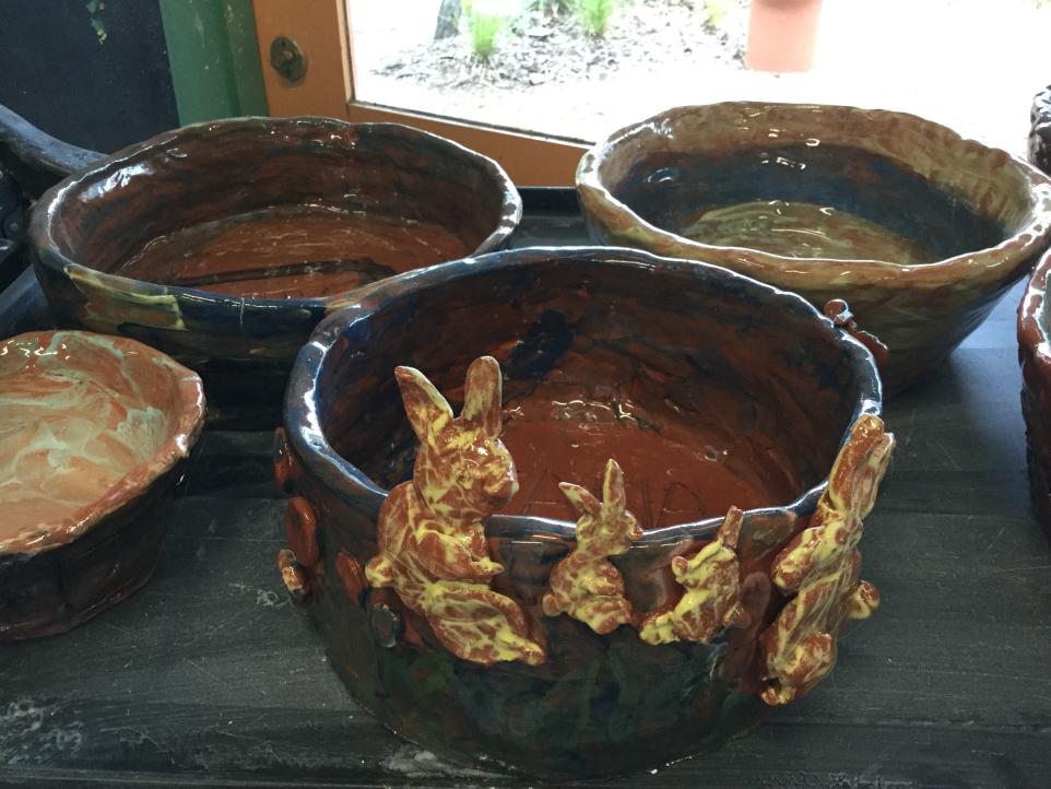 Handmade clay planter pots 