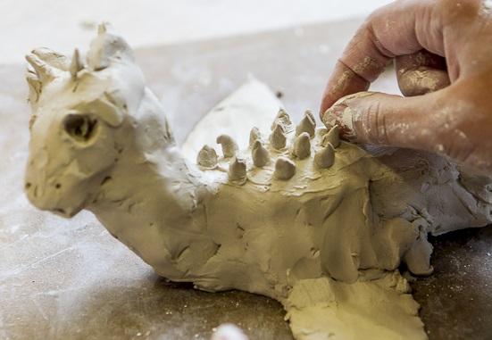 hand-building clay object 