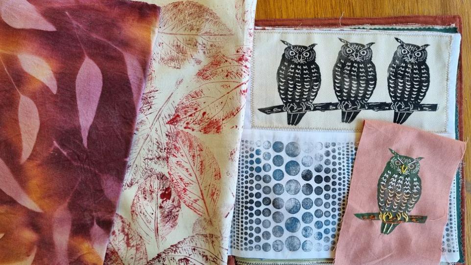 montage of printed fabrics.