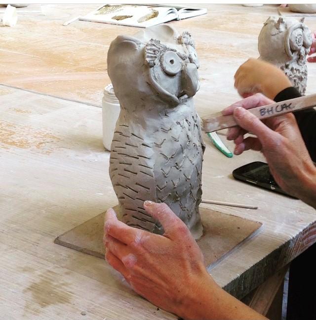 hand build clay owl