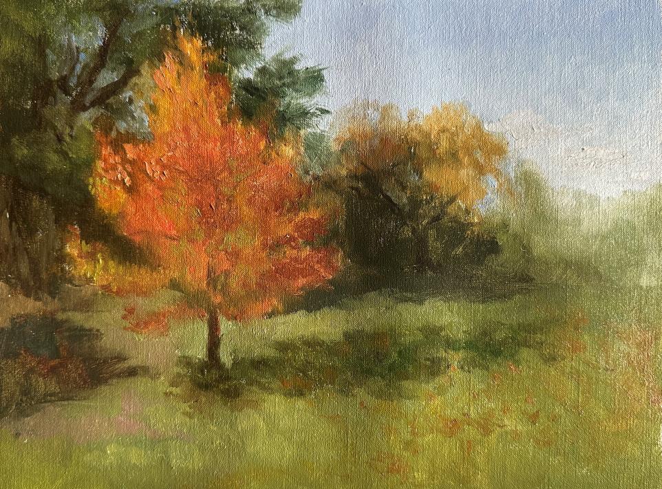 country ladscape painted in oils 