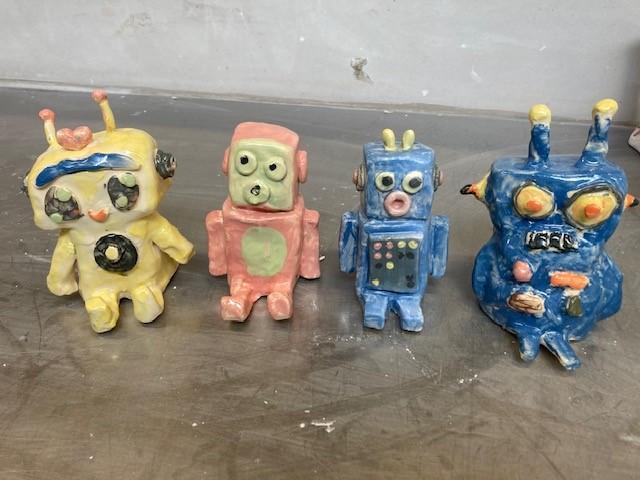 ceramic robots kids clay workshop