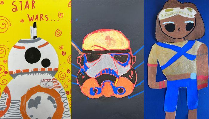 children's drawing of Star Wars characters 