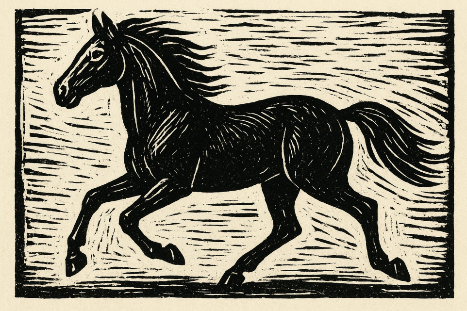 BHCAC Lino Cut horse