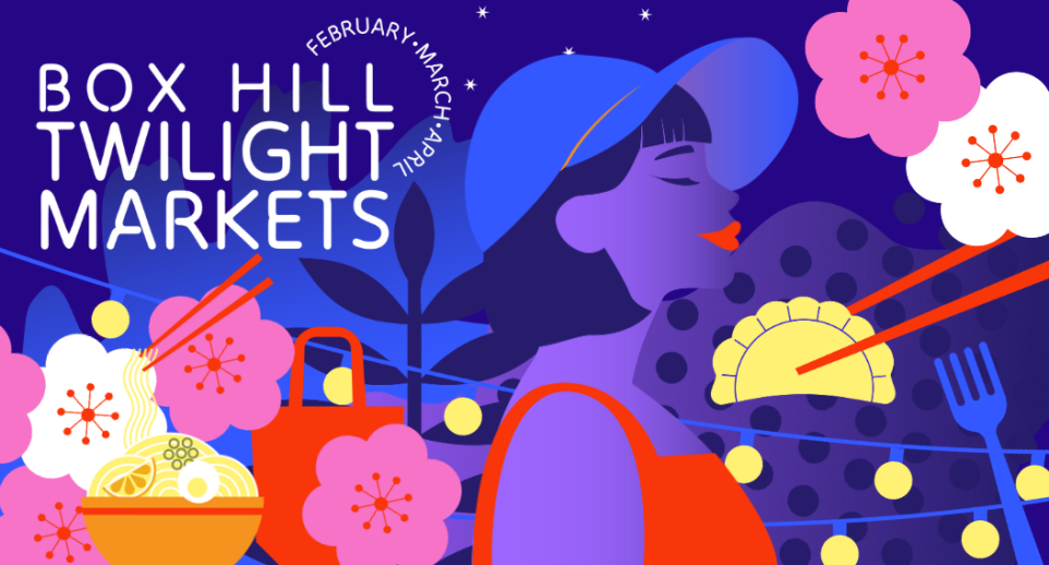 Graphic with women's side profile and flowers and fairy lights. 