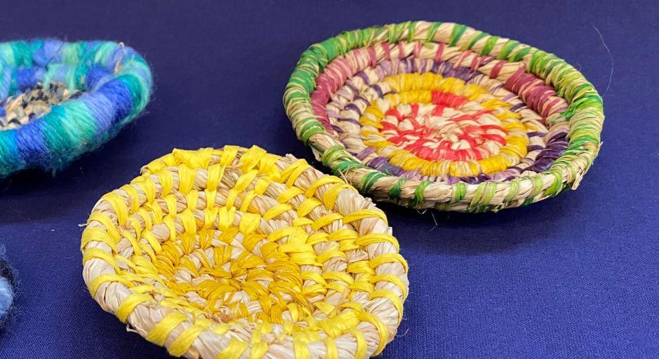 raffia basket weaving by Monika