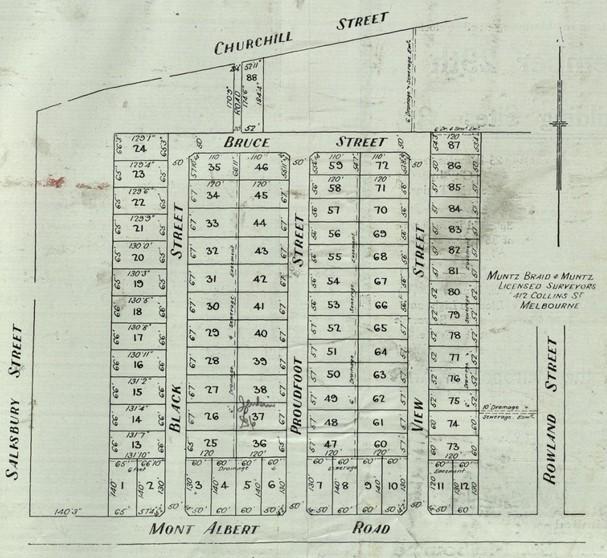 Line drawing of plots of land.
