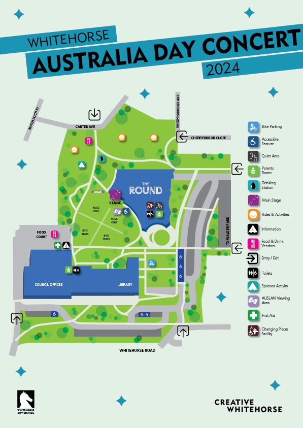 Waypoint map of the Australia Day Concert event. 