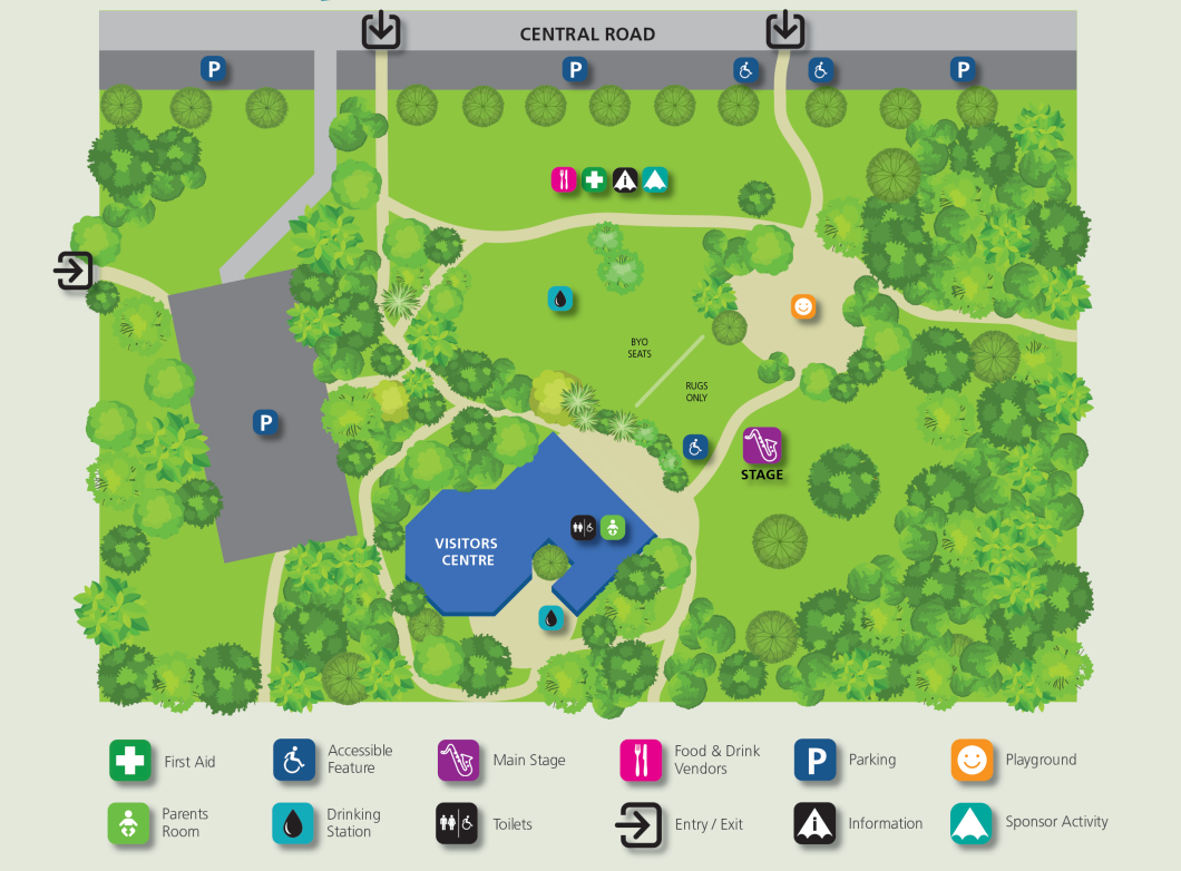 waypoint map of the Jazz at the lake event 