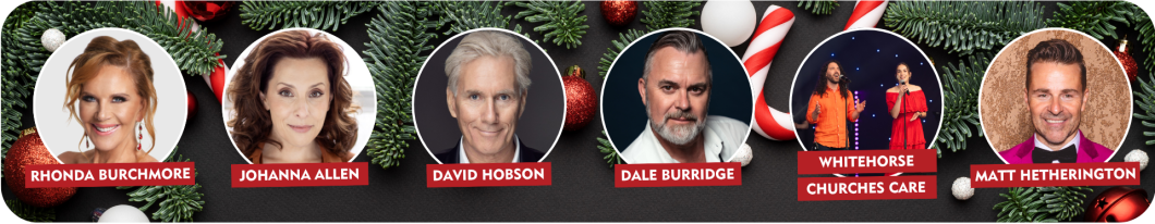 Headshots of all the performers in a row