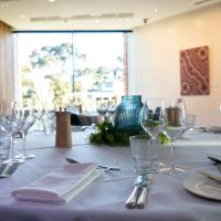 table at The Round set up for a conference