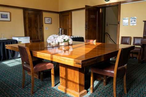 The Box Hill Town Hall's Arundel Wrighte Room set up with chairs and tables