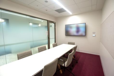 The Nunawading Community Hub's Meeting Room 3 set up with boardroom table and chairs