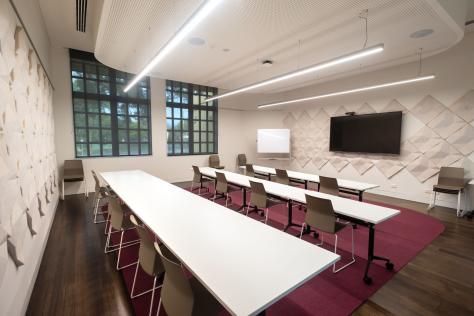 The Nunawading Community Hub's Meeting Room 5 set up with tables and chairs