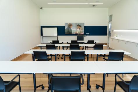 The Nunawading Community Hub's Studio 6 with tables and chairs