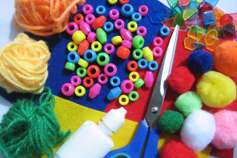 Colourful craft materials 
