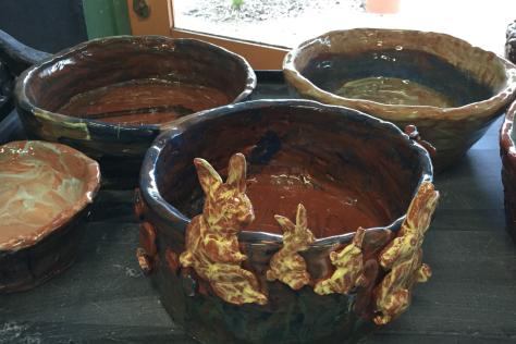 Handmade clay planter pots 