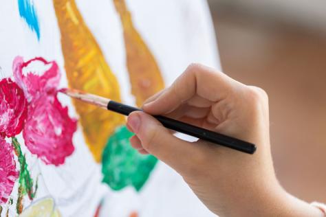 hand painting on a canvas
