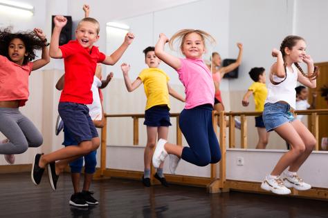 group of children in kids dance workshop