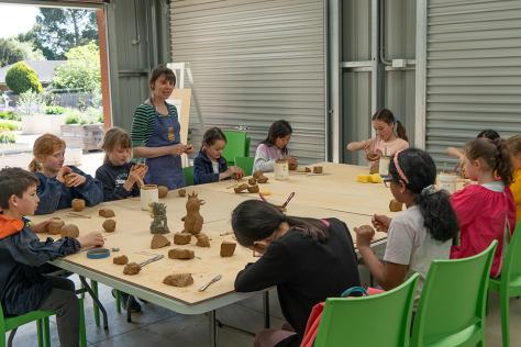 Children in ceramics workshop at Strathdon House 