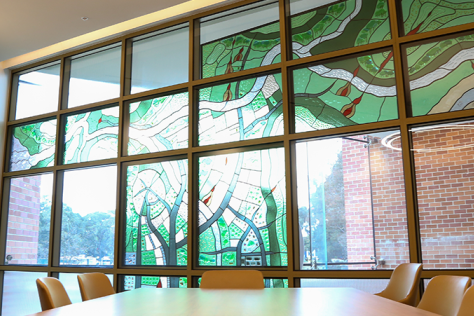 A photo of The Round's board room space. 