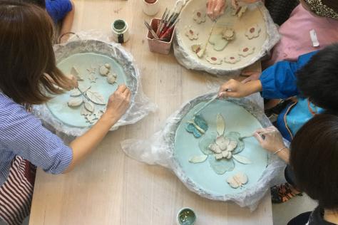 family clay birdbath workshop 