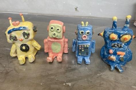 ceramic robots kids clay workshop