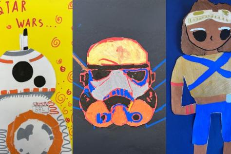 children's drawing of Star Wars characters 