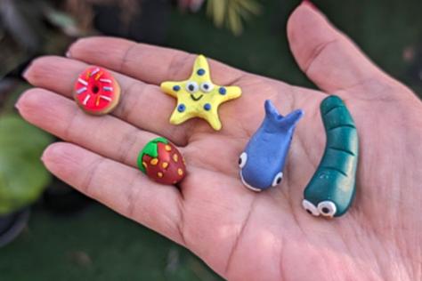Small charms made out of polymer clay