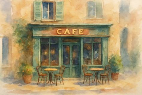 Watercolour shop front