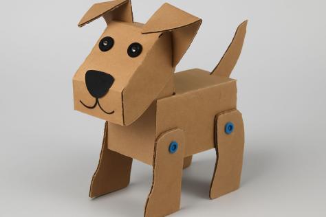 Dog made out of cardboard STEAM