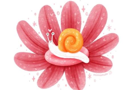 Procreate digital snail illustration
