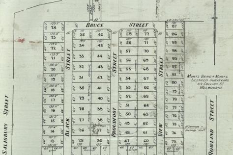 Line drawing of plots of land.