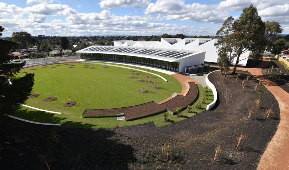 The Nunawading Community Hub's rear exterior gardens