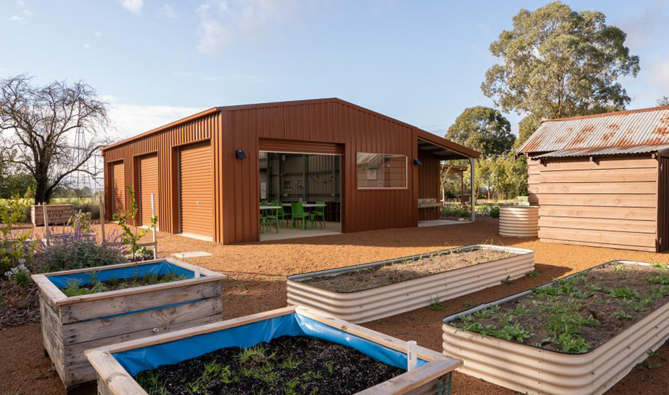 picture of Strathdon house garden beds and packing shed